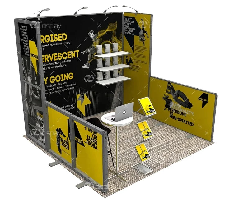 10x10 3x3m Linear Modular Aluminum Frame DIY Reusable Advertising Exhibition Fair Trade Show Event Display Booth Stand Shelf