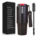 Portable Stainless Steel Travel Mug with Flip Lid Insulated Double Layer Vacuum for Hot/Ice Coffee Splashproof Design