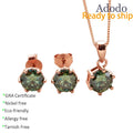 Simple Fashion Jewelry Moissanite Bridal Jewelry Set S925 Sterling Silver Rose Gold Earrings Necklace Ring Jewelry 3piece Set