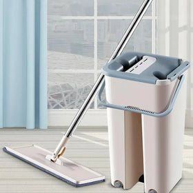 2021 Hot Sale Flat Floor Mop and Bucket Sets Home Kitchen Quick Clean Microfiber Squeeze Flat Mop for Home Kitchen