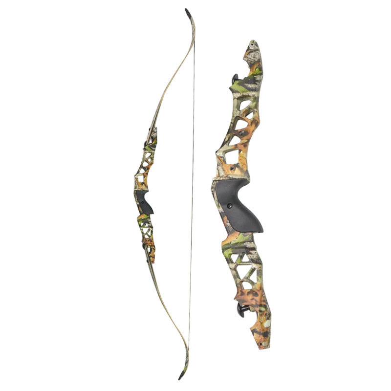 F166 Camouflage 64 Inches 30-60lbs With Aluminum Alloy Riser 190fps ILF Hunting Recurve Bow