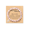 Pink Textured Natural Stone Vintage Stretch Beaded Bracelet Cross Knotted Bracelet for Women Party Prom Jewelry Gift