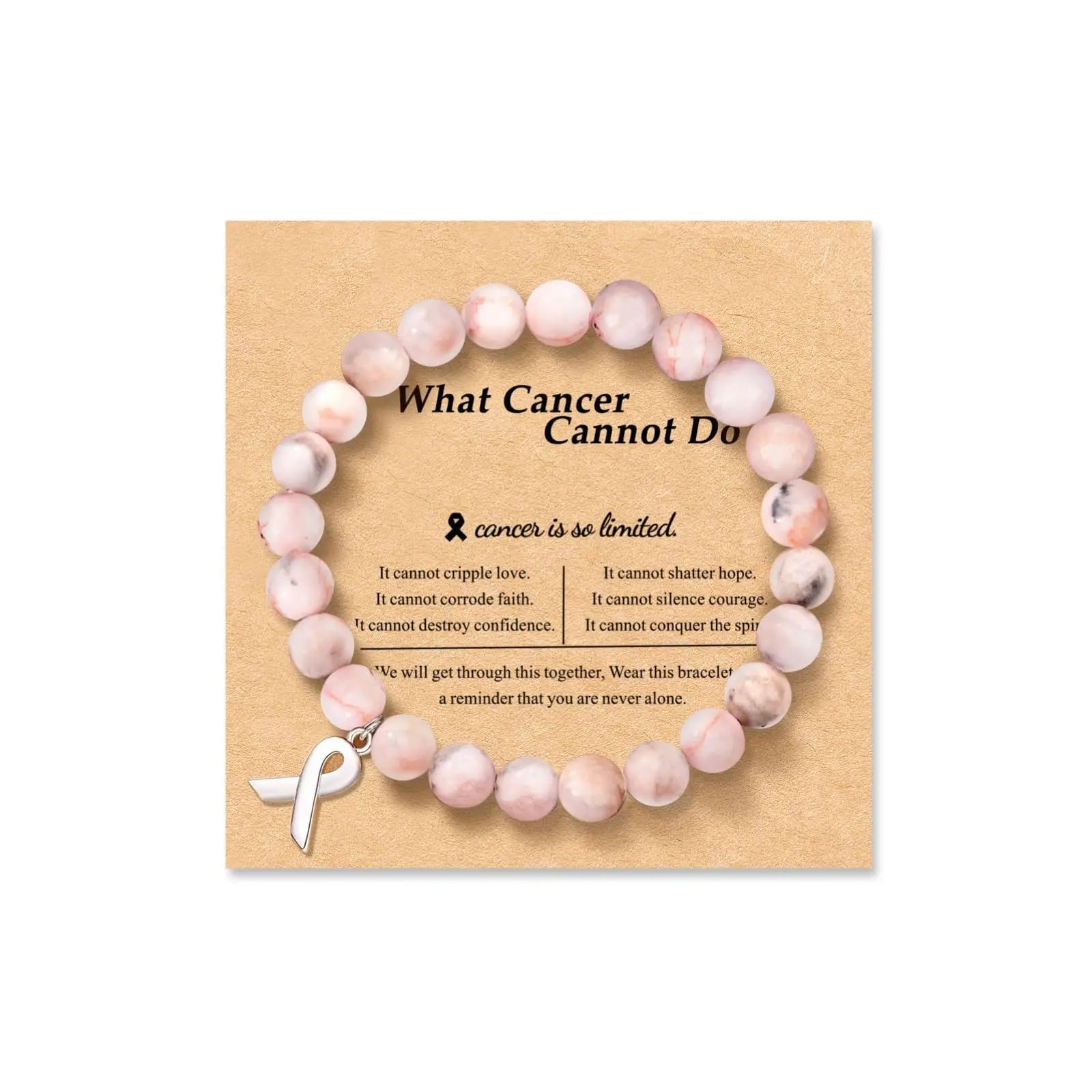 Pink Textured Natural Stone Vintage Stretch Beaded Bracelet Cross Knotted Bracelet for Women Party Prom Jewelry Gift