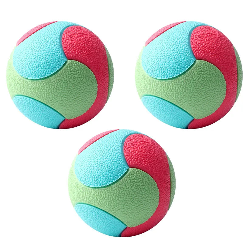 Eco-Friendly Durable TPR Rubber Pet Toy Ball Color-Matching Self-Entertainment Chew Toy Bite-Resistant Elastic Dog Toy