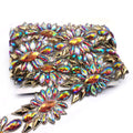 Custom Carnival Costumes Resin Rhinestone Trimming Red AB Hot Fix Rhinestone Trimming Chain Iron on Appliques Trims