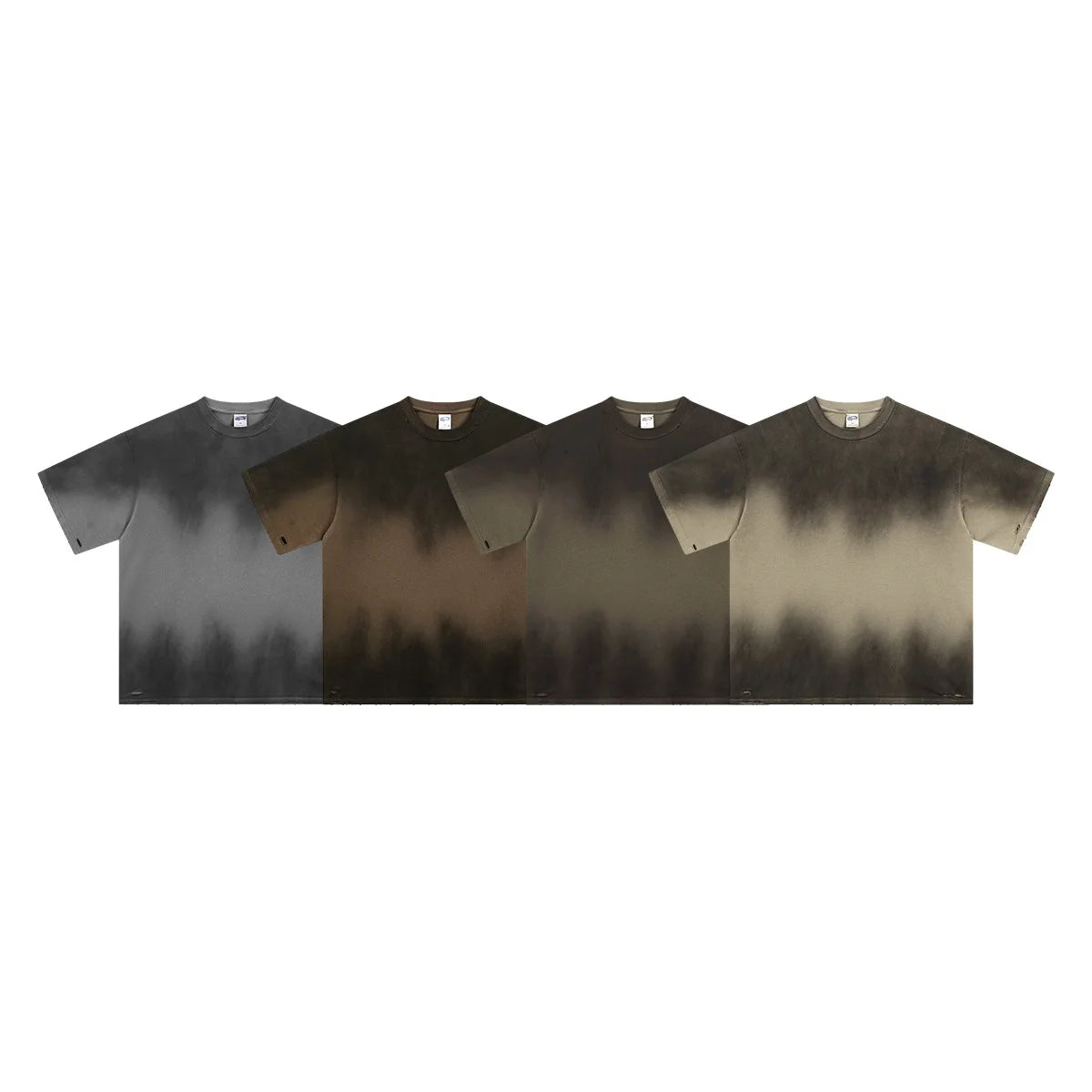 Xxxxl Shirts 2025 Spring Summer Men's Short Sleeve T-Shirt New Old Water Wash Dirty Dye Retro American Fashion Brand Spray Style