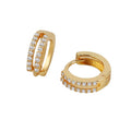 Hoop Earrings for Women Fashion Simple Double Bohemian Circle Zircon CZ Piercing Jewelry