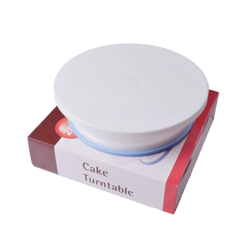 Home 11INCH Plastic Rotating Cake Turntable for Decorating for Birthday & Wedding Revolving Stand for Cookies Cup Baking Tools