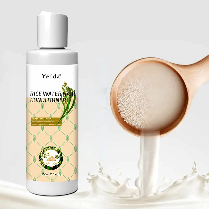 250ML Lightweight Natural DIY Rice Wash Conditioner Premium Grade Repairing Moisturizing Smoothing Curly Healthy Anti-Hair-Loss