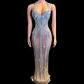 Elegant Fringes Rhinestone Ball Gown Female Women Birthday Wedding Party Long Dress Sexy Diamond Backless Prom Evening Dress