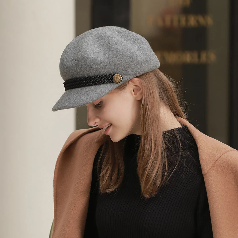 Elegant Ladies Winter Felt Hats Beret Hats for Women