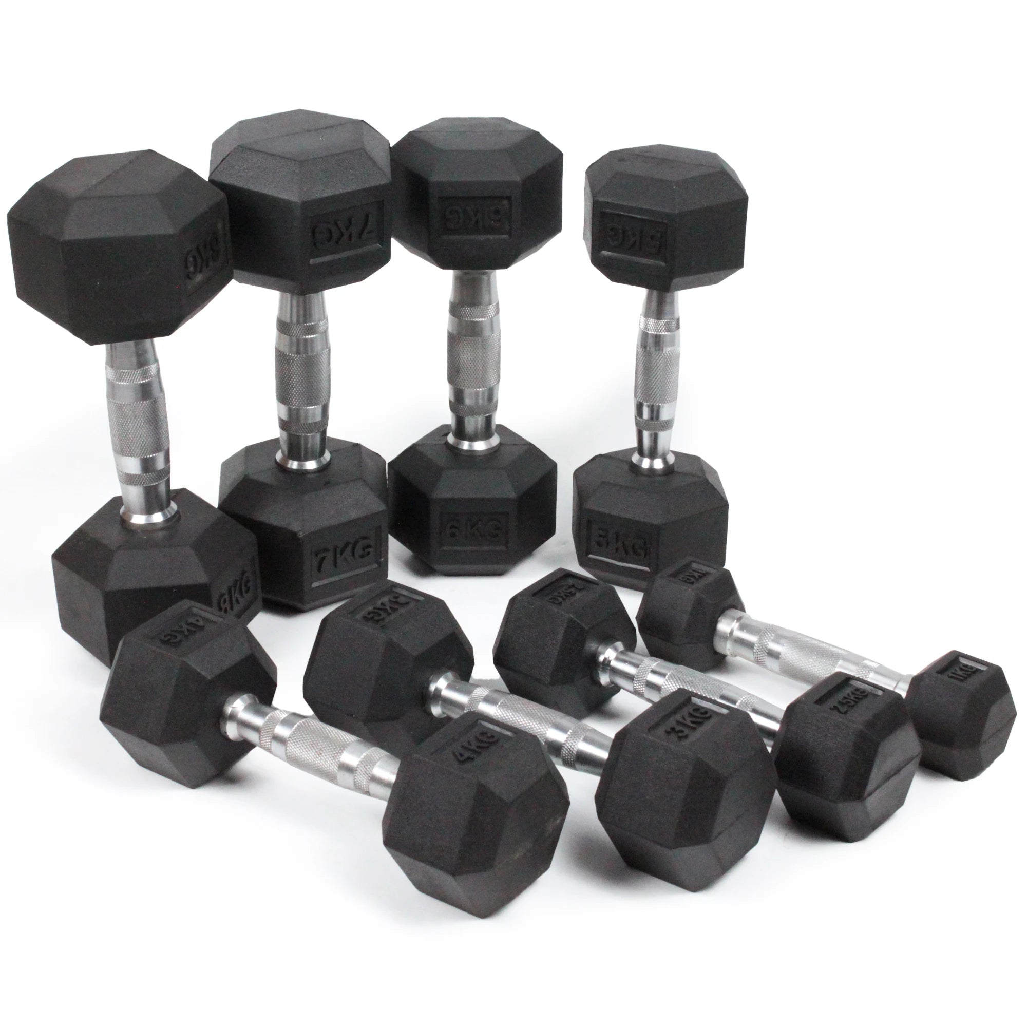 Weight Lifting Gym Fitness Equipment Metal Handle  Cast-iron Dumbbells Sets