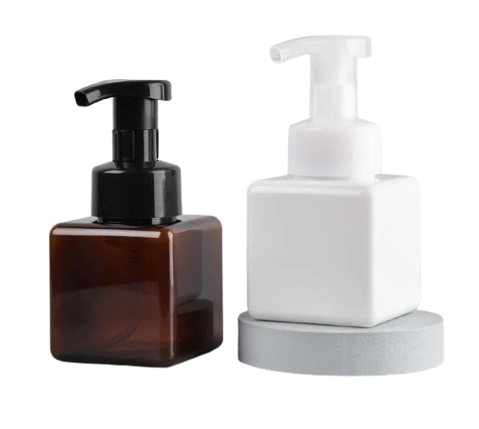 250ml PETG Plastic Empty Dispenser Pump Bottle Square Mousse Sparkling Foam Soap Holder for Hand Wash Bath Milk Screw Cap 100pcs