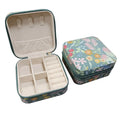 Custom Logo Zipper Square Travel Jewelry Case Colorful Printed Leather Gift Organizer Boxes for Rings and Necklaces