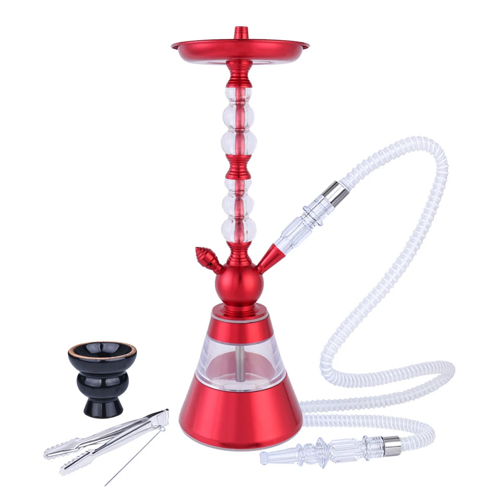 Wholesale New Design Factory Price Acrylic Hookah Acrylic Shisha with Aluminum Stem Plastic Hose