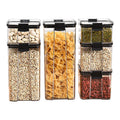 Hot Sales Classic PET Crisper Transparent Kitchen Storage Container Pantry Lid Organizer Pop Airtight Cereal Canister Household