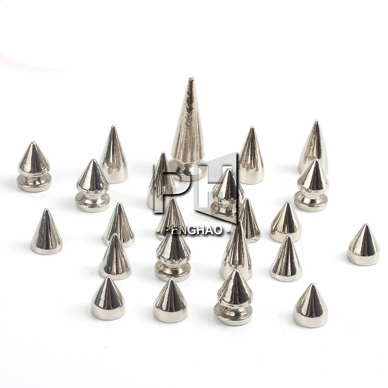 Black Punk Spike Rivet Screw Bead DIY Metal Cone Studs Leather Craft Spots Rock for Clothing Shoes Bags Decoration