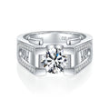 Starsgem Tasteful Men Ring 1ct 2ct 925 Silver Rings With Stones Moissanite Silver Ring