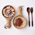 Handmade Wooden Bowl Beech Pizza Soup Kimchi Salad Fruit Serving Bowls Food Container Tableware Kitchen Restaurant Supplies