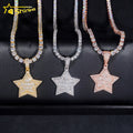 Ready to Ship Star Pendant  925 Sterling Silver VVS  Moissanite Pendant Iced Out Diamond Pendant Fine Jewelry