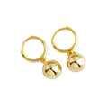 Ins Trendy Personality Design 925 Silver Huggies Earrings Jewellery Gold Color Ball Stud Earrings