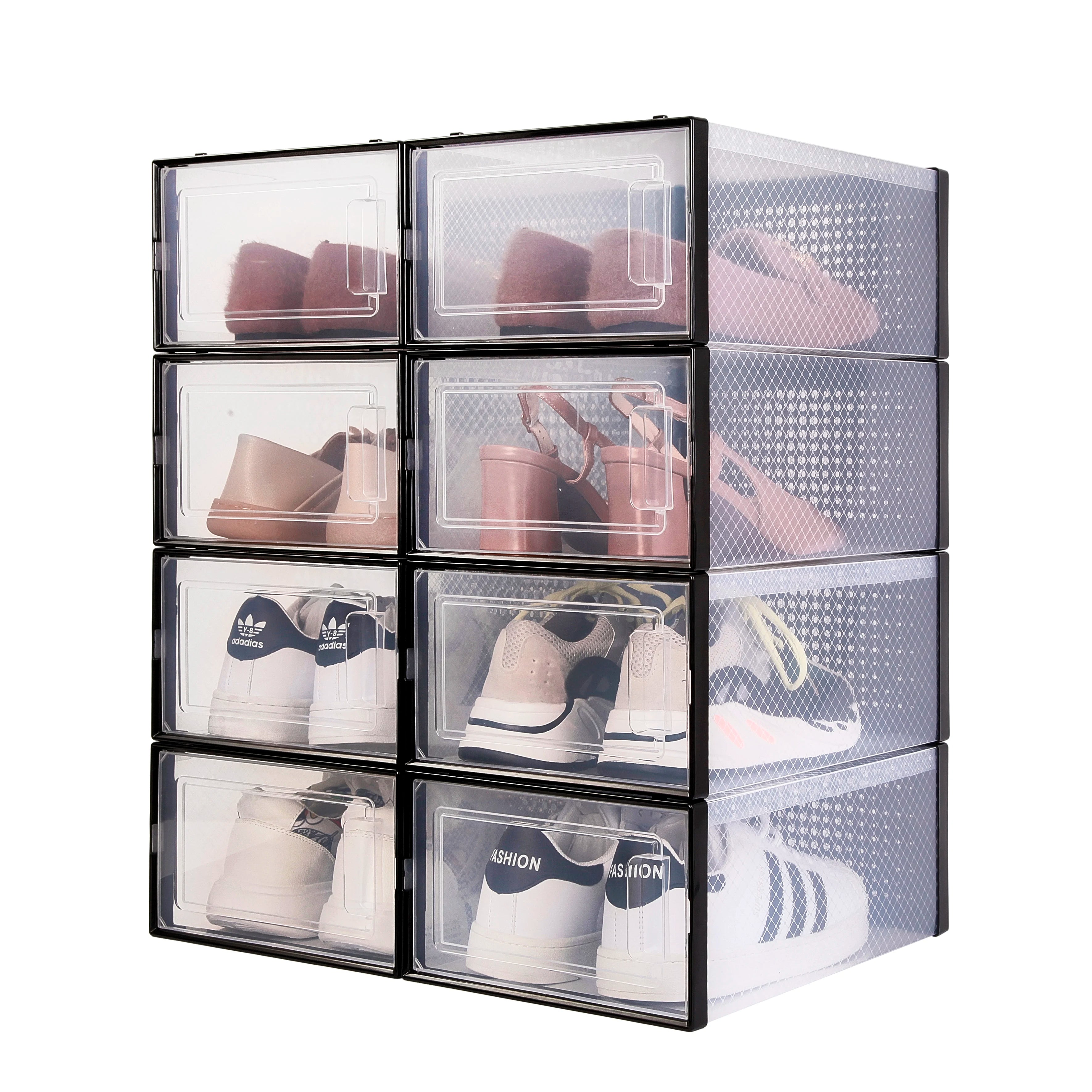 Hot Sales Cheap Home Storage Custom PP Clear Foldable Plastic Shoe Box