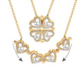 Daidan Fine Jewelry Sterling Silver Clover Heart Zirconia Dainty Clover Shell Pearl Magnetic Heart Necklaces