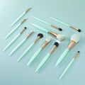 V-12-6r Custom Eco Friendly 12piece Kabuki Private Label Green Competitive Price Professional Makeup Brush Set