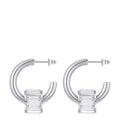 High Quality 18K Gold Plated Stainless Steel Jewelry C Shaped Diamond Encrusted Cylinder Earrings E201220
