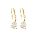 Light Color Plated 18K Gold Stainless Steel Waterproof Jewelry Big Diamond Zircon Stone Drop Hook Earrings 2023