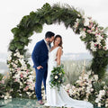 Round Metal Wedding Arch Backdrop Stand with Bead Event Arch Flower Decor Wedding Party Decoration Floral Arch Wedding
