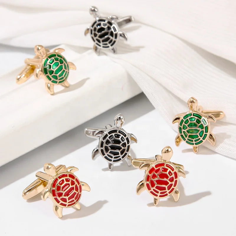 Good Quality Hot Sale Cuff Link Unisex Ready to Ship Alloy Turtle Funny Animal Cufflinks for Men Female