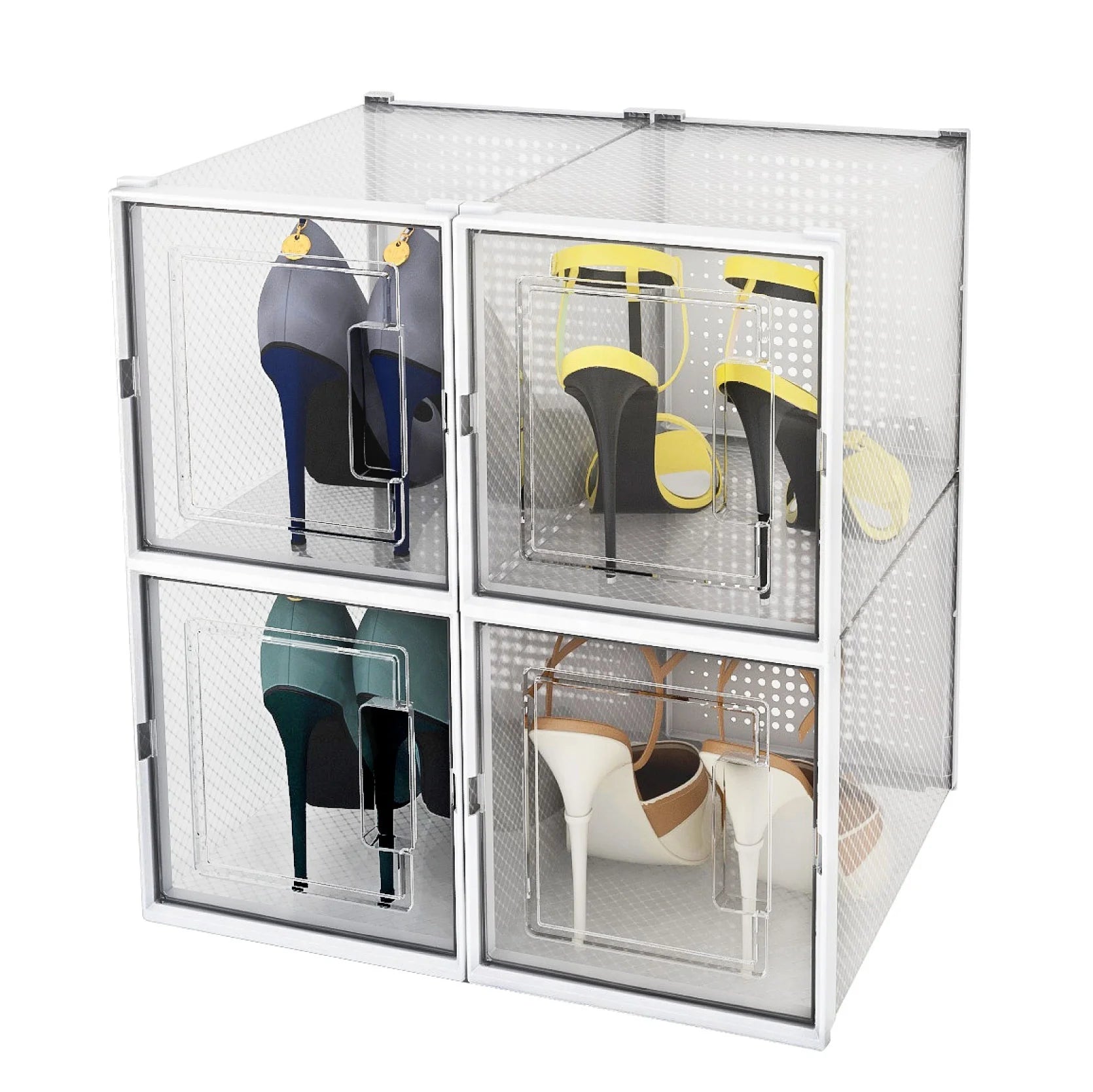 Hot Selling Side Open Door Foldable Storage Box Custom Printed Logo OEM  Shoe Box