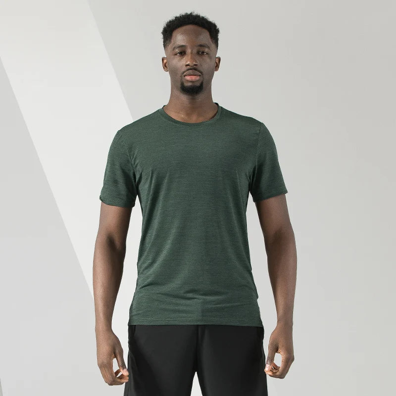 Luxury Quality Cotton Men's Gym Sport T-Shirt New Design Little Drop Shoulder Breathable Loose Fit Brand Blank Shorts Included