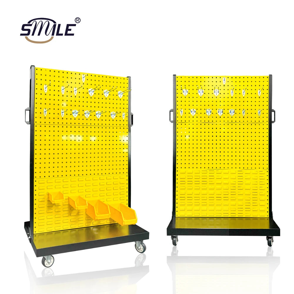 SMILE TECH Custom Steel Tool Storage Rack Double Plane Square Hole Design Powder Coated Custom Color RAL Hanging Plate Shutter