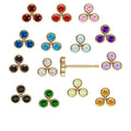 Trendy 14k Gold Filled 2mm Zircon Earring Stud Birthstone Earrings
