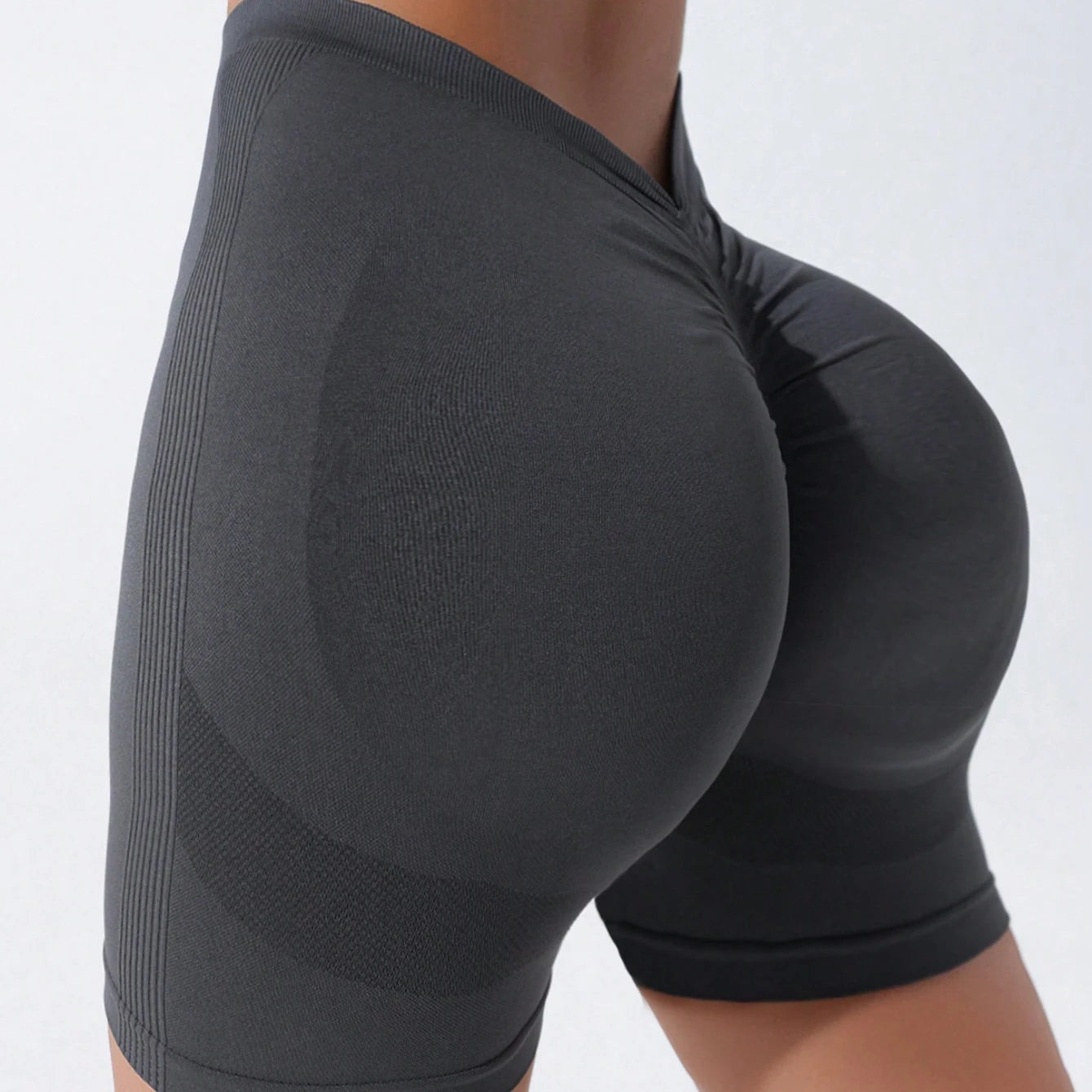 Women Outdoor Back V Waist Running Tight Training Fitness Breathable Roll Seamless Yoga Running Sports Short Leggings