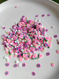 Cute 500g/Lot Sweet Peach Strawberry Pitaya Fruit Mixed Polymer Caly Sprinkles Hot Clay Slice for Slime Filling Decoration