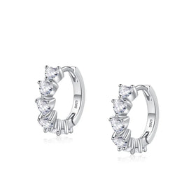 Light Luxury Fine Jewelry Heart Shaped Earrings 925 Sterling Silver love Cubic Zircon CZ Hoop Earrings