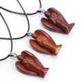 Huiying Natural red jasper pendant angel carved healing stones women men's gift Jewelry