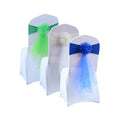 Hot Selling OEM Flower Chair Sashes Sheer Organza Spandex Chair Sashes for Wedding Decoration