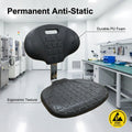 KEXING ESD Antistatic PU Foam Chair Heavy Duty 10^6-10^9Î© Ergonomic Lab Stool with Footrest for SMT Cleanroom Workshop
