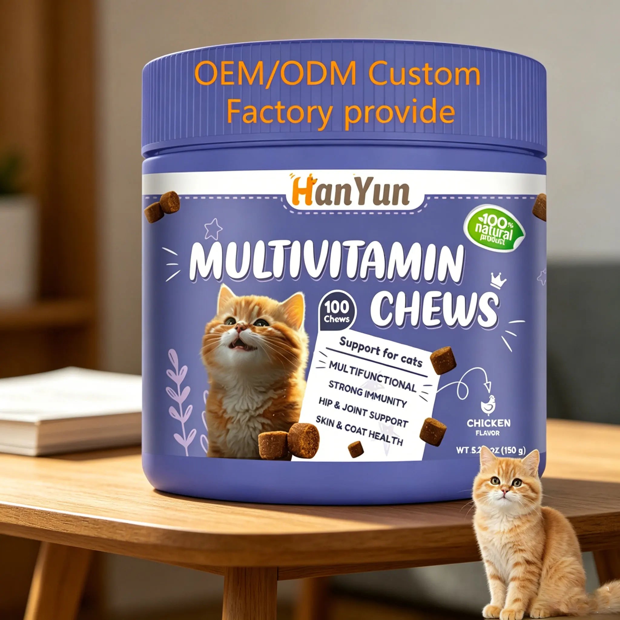 Wholesale OEM/ODM Supplement All in 1 Multivitamins Soft Chews Promote Digestion - Skin Coat Smooth - Joint Health for Cat