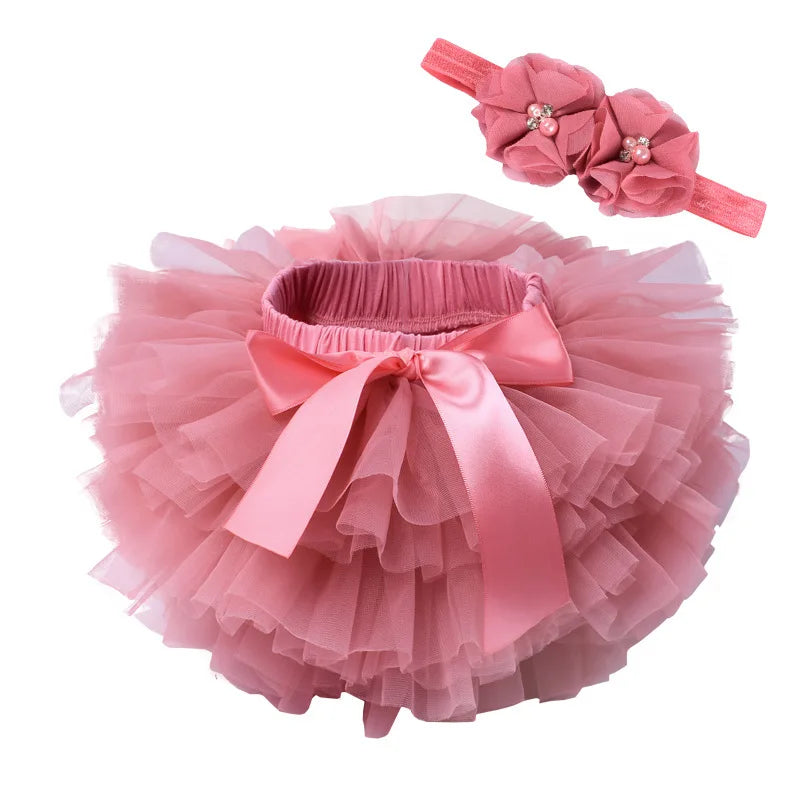 Hot Sell Infant Girl Two Piece Tutu Skirt Set with Headdress Polyester/Cotton Soft & Breathable Lolita Korean Style