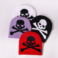 Hot Selling Unisex Knitted Winter Hats Custom Logo Beanie with Jacquard Skull Pattern 3D Embroidery Technique