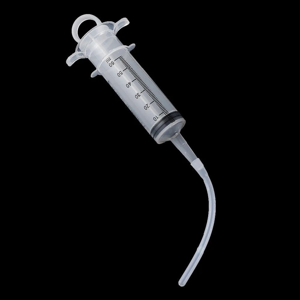 60ml Feeding Syringe Liquid Medicine Injector Cat Dog Bird Food Grade Silicone Tube Animal Syringe