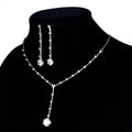 BOXUAN Hot Sales Simple Cubic Zircon  Wedding Accessories Jewelry Necklace Earring Jewelry Set
