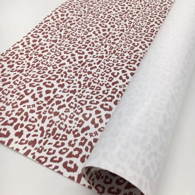Animal Print Leopard Cheetah Pattern Eco-friendly Recyclable Anti-Rust White Tissue Screen Printing Gift Wrapping Craft Paper