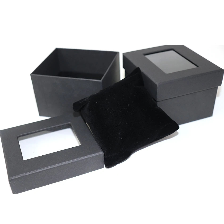 Factory Cheap Custom Size Square Outside Eco-Friendly Faux Suede Lining Paper Watch Box
