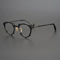 Super Personality Japanese Designer Style Green Round Eyeglasses Titanium  Plate Blue Optical Glasses
